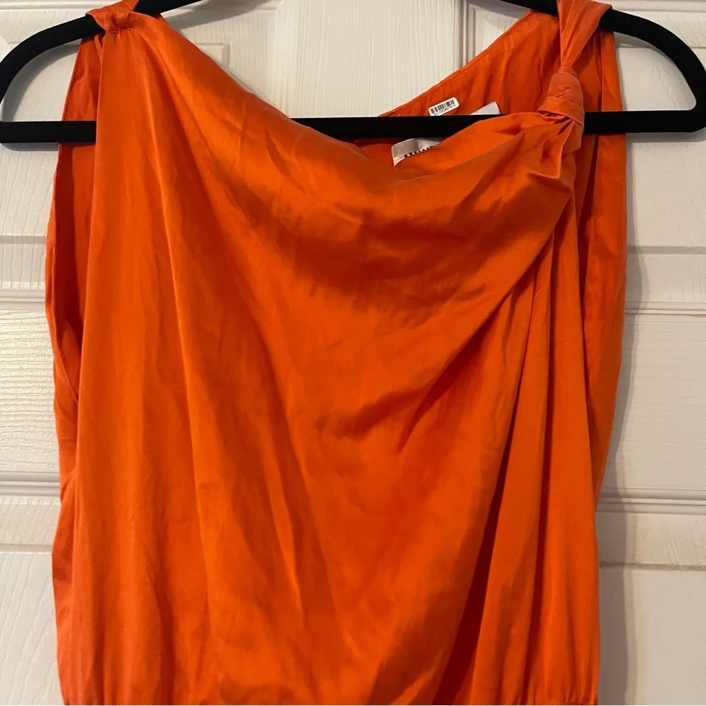 Amanda Uprichard Orange Marlow Dress Size Small 100% Silk - Picture 6 of 11